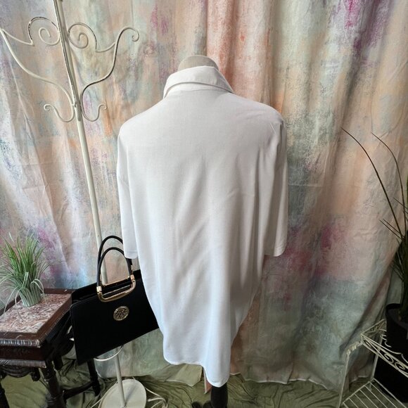 Vintageπ Disney Design Mickey Short Sleeves Cotton Blend Button Down Blouse - Picture 2 of 12